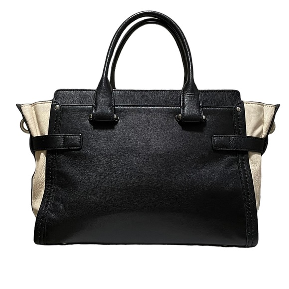 Coach Black And Beige Leather Satchel - Picture 4 of 14